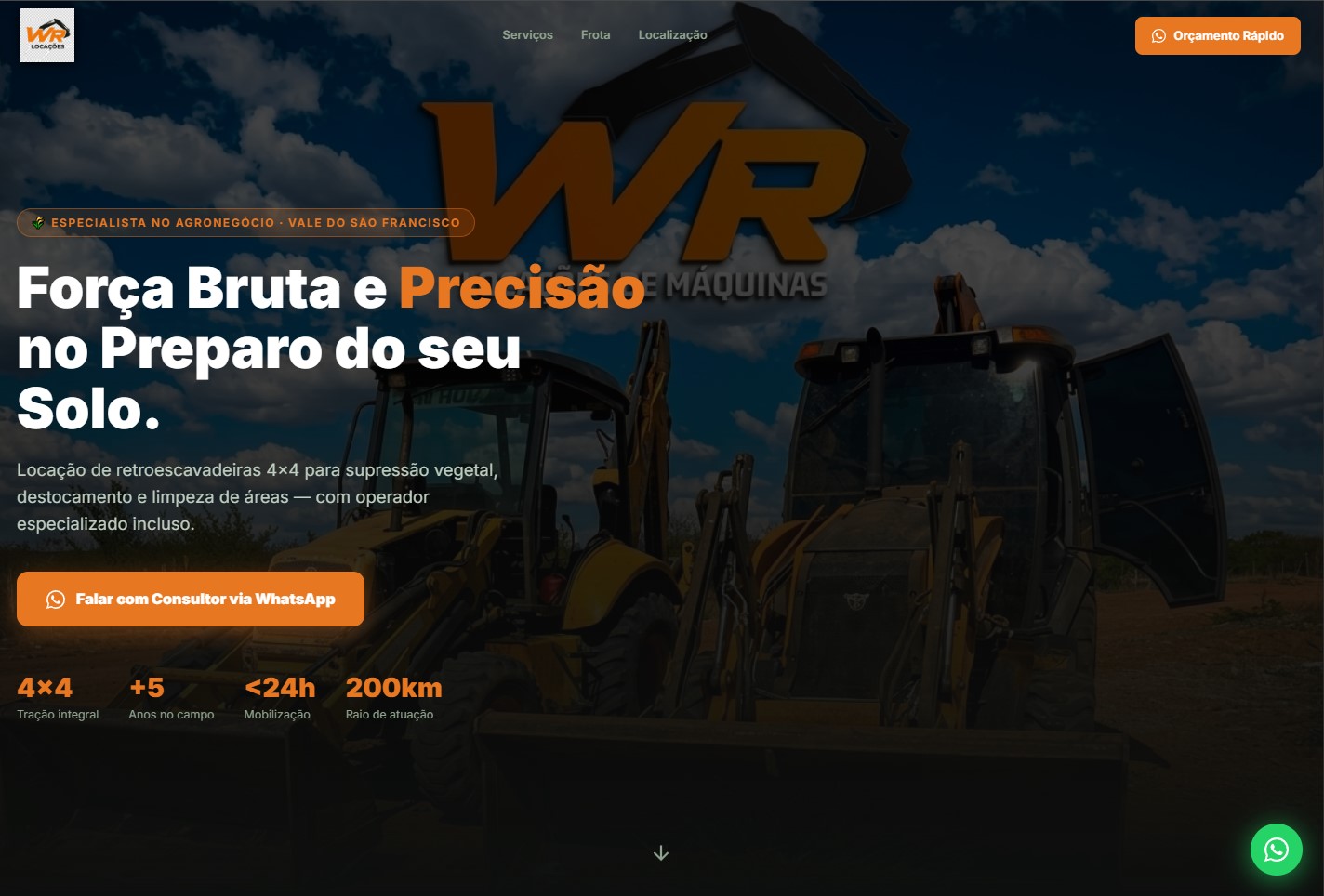 Site WR Locações